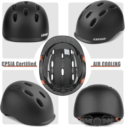Miniatura 2 de Casco de bicicleta para niños, cascos para niños pequeños para edades 5-8-9-10-12-14-16 años, jóvenes niños y niñas, casco ajustable para niños Negro