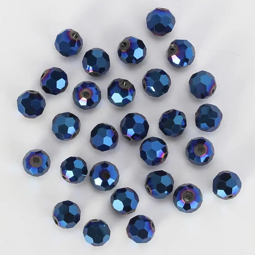200 piezas de cuentas de cristal rondelle de 8 mm para hacer joyas, cuentas de cristal redondas facetadas azules AB para joyería, cuentas
