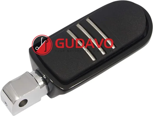 Miniatura 6 de Motocicleta cromo aluminio pie clavijas delantero pedal conductor clavijas con soportes para HONDA VF750 MAGNA 1996-2004 (G3I negro)