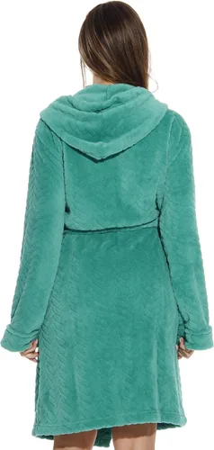Miniatura 4 de Just Love - Bata de terciopelo con capucha forrada de sherpa para mujer