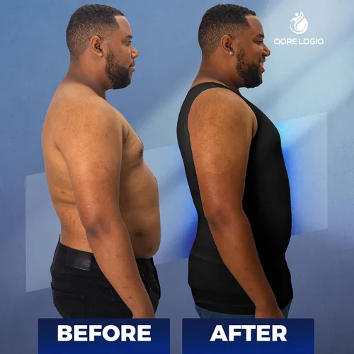 Miniatura 2 de QORE LOGIQ Camisas de compresión de ginecomastia para hombres, camiseta sin mangas adelgazante, moldeador de cuerpo, fajas para hombres, sujetador