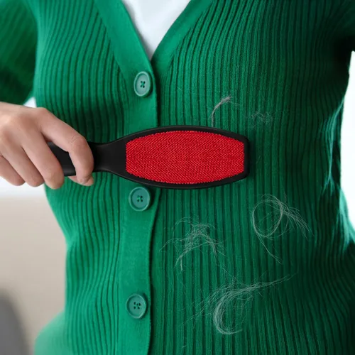 Miniatura 6 de DecorRack Paquete de 2 cepillos de doble cara para eliminar pelusas, cepillo removedor de pelo de mascotas para ropa y muebles, quita el pelo