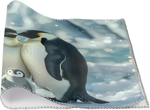 Miniatura 3 de Penguin Family Placemats Set of 6 Resistant Table Mats Washable Place Mats for Dinner Party Table Decoration