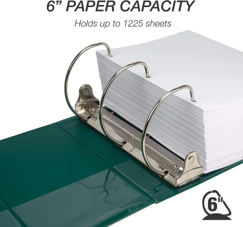 Miniatura 59 de Samsill - Carpeta duradera de 5 pulgadas, fabricada en los Estados Unidos, con anillos en D, transparente y personalizable, color blanco