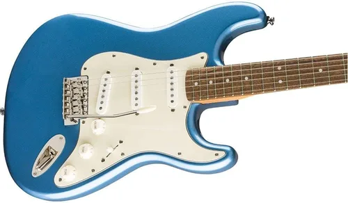 Miniatura 5 de Squier Classic Vibe Stratocaster guitarra eléctrica de los años 60, azul Lake Placid Blue, paquete de diapasón de laurel con cable de 10 pies