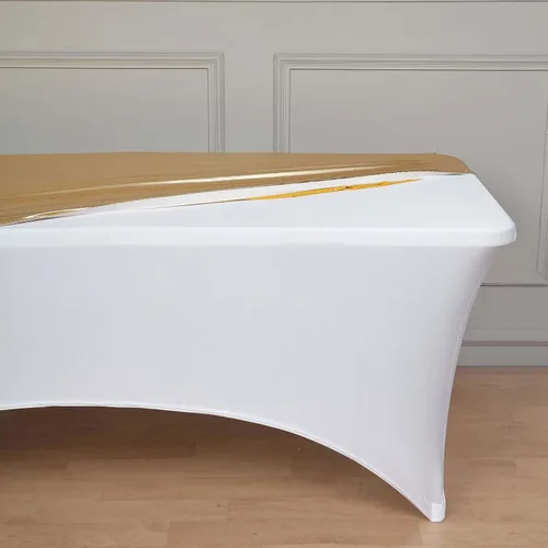 Miniatura 2 de Efavormart - Mantel para banquetes de elastano elástico de 4 pies, color negro