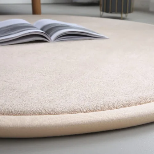 Miniatura 4 de Loartee Alfombra redonda gruesa para niños, alfombra circular de terciopelo coral, alfombra circular de espuma viscoelástica para guardería, sala