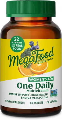 MegaFood Multivitamínico para mujeres 40+ One Daily multivitamínico femenino - con B12 metilado, folato de metilo, vitamina D3, C y zinc -