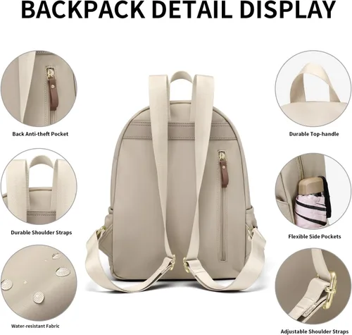 Miniatura 3 de GOLF SUPAGS Elegante mochila para mujer, mochila casual de viaje, mini mochila, bolso de nailon