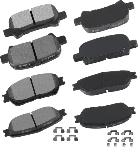 Miniatura 31 de cciyu Juego de pastillas de freno de cerámica delanteras y traseras D946 D683, 8 piezas para BMW 330Ci 2001-2005 para BMW 330i 2001-2005 para BMW