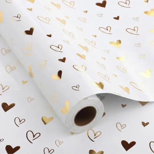 Miniatura 14 de woric Papel de regalo reversible de cumpleaños para niños y niñas, 17 pulgadas x 36 pies, papel de regalo con letras de feliz cumpleaños para azul