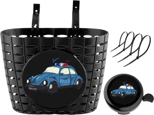 Miniatura 12 de Boys Bike Basket, Cute Bicycle Basket for Kids, Toddlers, Plastic Front Handlebar Basket for Scooter, Tricycle