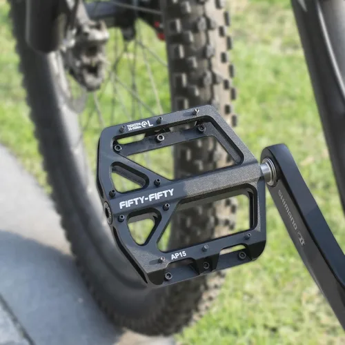 Miniatura 6 de FIFTY-FIFTY Pedales de bicicleta de montaña, pedales planos antideslizantes y de aleación de aluminio, rodamiento sellado de 9/16 pulgadas
