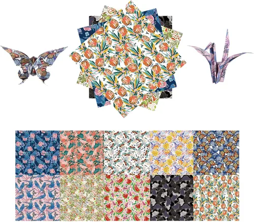 Miniatura 11 de Kit de papel de origami, 100 hojas de 2.47 oz/m², 6 pulgadas, cuadrados, de doble cara, 100 colores sólidos vívidos para manualidades a mano, papel