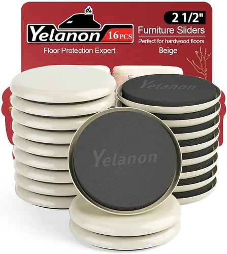 Miniatura 8 de Yelanon Deslizadores de muebles para alfombra, 20 almohadillas móviles resistentes de 3 1/2 pulgadas, deslizadores para muebles en alfombra