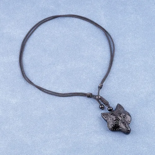 Miniatura 3 de ASGIFT Collar de obsidiana negra con amuleto de piedra curativa con dije de protección con collar de cuerda ajustable, regalo de cumpleaños