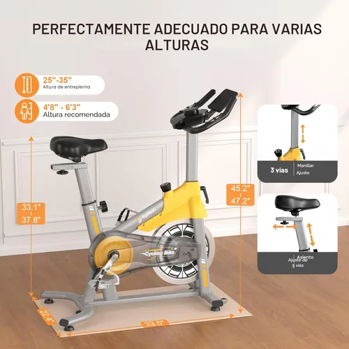 Miniatura 7 de Exercise Bikes for Home,Spin Bike with Adjustable Magnetic,Brake Pad Resistance Silent Belt Drive,350lbs/300lbs Weight Capacity &Upgraded Version