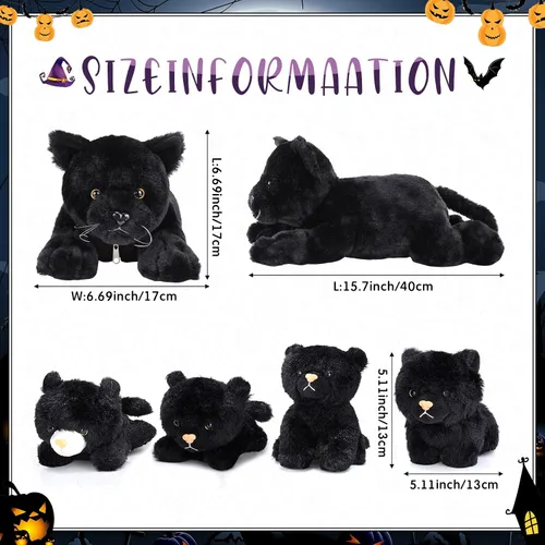 Miniatura 2 de Skylety 5 piezas de animal de peluche de gato con bebés dentro del vientre de gato embarazada mamá gatita con 4 lindos gatitos de peluche esponjosos