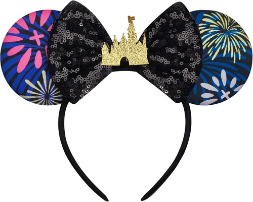 Miniatura 25 de FANYITY - Orejas de ratón, diadema con lentejuelas brillantes para cosplay de ratón para niños, niñas y mujeres, para Halloween y viaje a Disney
