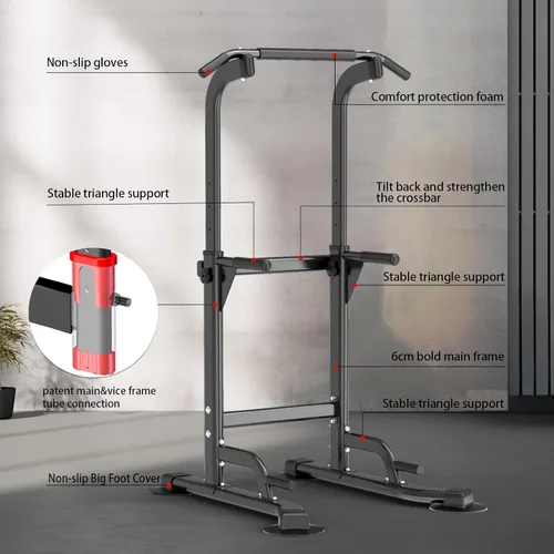 Miniatura 2 de Z ZHICHI Pull Up Dip Station For Home Gym Strength Training Fitness Workout Station Chin-Ups Push-Ups Pull-Ups Dip-Ups 330LBS T055CDC