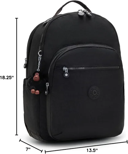 Miniatura 10 de Kipling Mochila para laptop Seúl extra grande de 17 pulgadas para mujer, duradera, espaciosa con correas acolchadas para el hombro, bolsa escolar