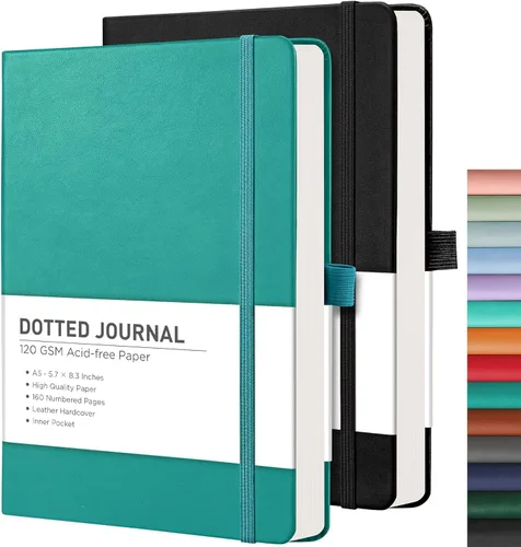Miniatura 22 de RETTACY Cuaderno rayado, 2 paquetes, 192 páginas numeradas por paquete, tamaño A5 mediano (5.7 x 8.3 pulgadas), para hombres y mujeres, escritura