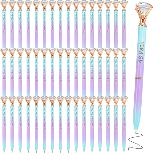 Miniatura 37 de Bolígrafos personalizados con punta de lápiz capacitivo, bolígrafo de diamante con nombre grabado personalizado, grabado gratis, logotipo Estilo 3