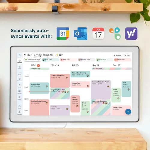 Miniatura 2 de Skylight Calendar Max: Calendario digital inteligente de 27 pulgadas y tabla de tareas, organizador familiar con pantalla táctil interactiva, Carbón