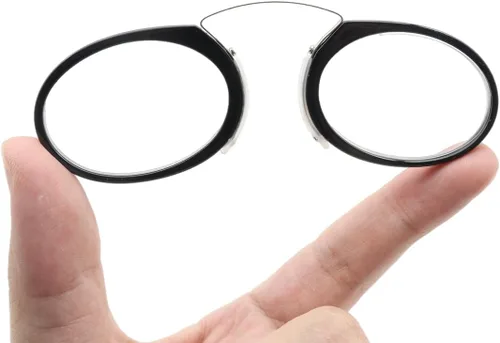 Miniatura 4 de Mini anteojos de lectura sin brazos para hombres y mujeres, delgados con clip en la nariz, con estuche portátil pequeño