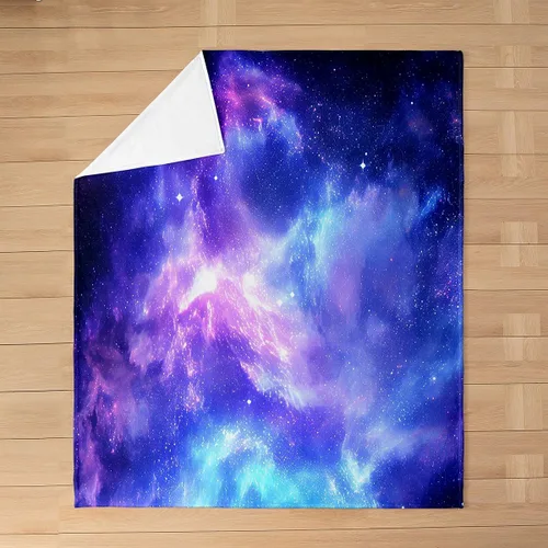 Miniatura 5 de Manta de galaxia púrpura para niños, adolescentes, niñas y niños, manta de forro polar con cielo estrellado brillante, manta de franela de espacio