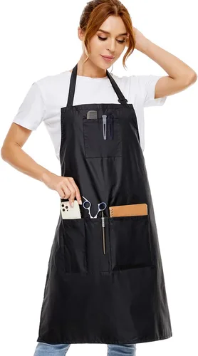 izzycka Delantal de peluquería – Delantal de peluquería – Delantal de peluquería de poliuretano impermeable recubierto – Delantal de peluquería a