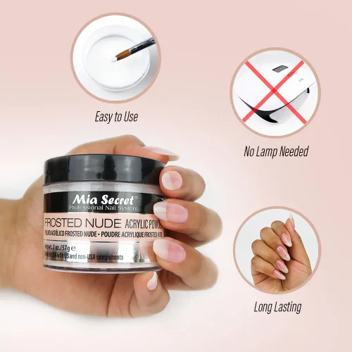 Miniatura 4 de Mia Secret Polvo acrílico nude esmerilado fabricado en Estados Unidos, varios tamaños (1 oz.)