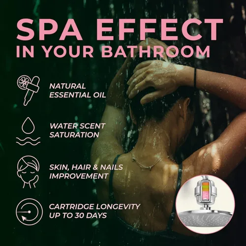 Miniatura 3 de AquaHomeGroup Cartucho de filtro de ducha con vitamina C E y A con aroma a rosa, reduce el cloro y la cloramina, apoya la piel y el cabello, se