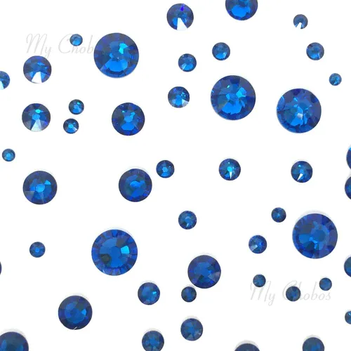 Miniatura 3 de Azul CAPRI (243) 144 piezas Swarovski 2058/2088 Crystal Flatbacks rosa diamantes de imitación arte de uñas mezclado con tamaños ss5, ss7, ss9, ss12