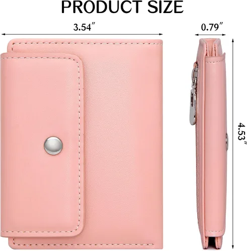 Miniatura 4 de GEEAD Billeteras pequeñas de piel sintética con bloqueo RFID para mujer, cartera delgada para múltiples tarjetas para mujer con bolsillo