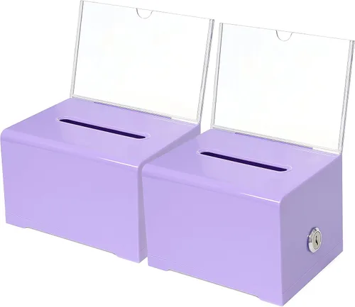 Miniatura 5 de Boleta de colección de donaciones, boletín y dibujo, votación o comentario, caja de sugerencias de oficina y recaudación de fondos, 6.25 x 4.75 x 4