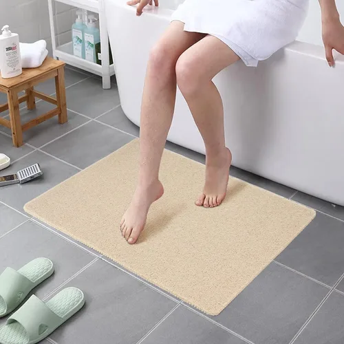 HITSLAM Tapete de ducha antideslizante, tapete de bañera antideslizante de 24 x 32 pulgadas con drenaje, tapete de baño de ducha de PVC suave con