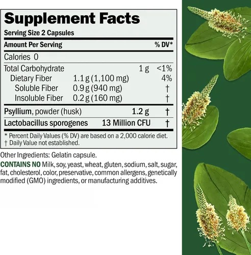 Miniatura 2 de ANDREW LESSMAN Fibermucil 180 cápsulas - Polvo de cáscara de psyllium. Promueve suavemente la regularidad y la salud digestiva. Rico en fibra.