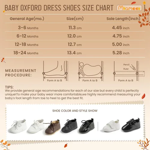 Miniatura 6 de Miamooi Mocasines clásicos de piel sintética para bebés y niñas, zapatos de vestir de boda para niños pequeños Brogue formal plano perezoso Oxford