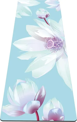 nuveti Alfombrilla de yoga con estampado extra grueso de elastómero termoplástico antideslizante con bolsa de transporte, 72 x 24 pulgadas, extra