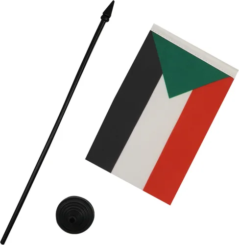 Miniatura 84 de AZ FLAG Sierra Leone Bandera de mesa 5'' x 8'' - Bandera de escritorio de Sierra Leona 21 x 14 cm - Bastón y base de plástico negro