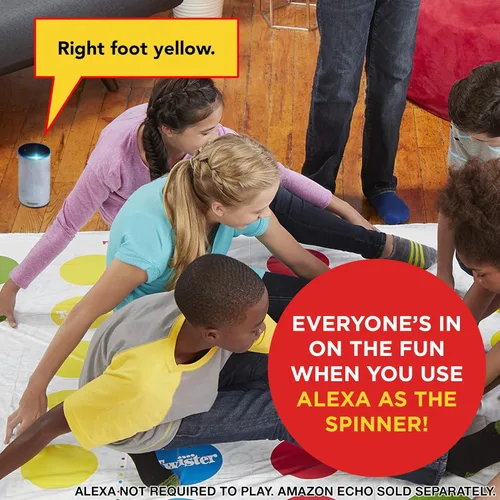 Miniatura 6 de Hasbro Gaming Twister Ultimate: Tapete más grande, más puntos de colores, juego familiar de fiesta para niños de 6+ años; compatible con Alexa