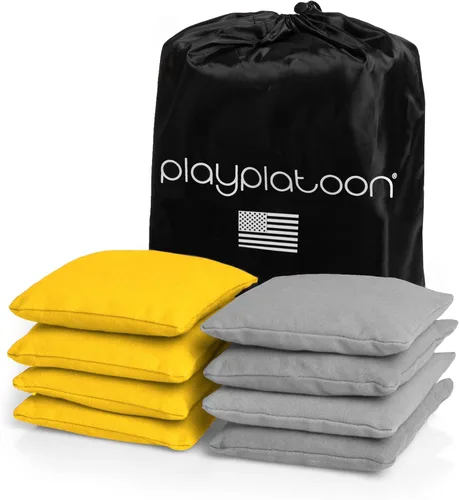 Miniatura 15 de Bolsas de cornhole de tela de pato resistentes a la intemperie premium de Play Platoon - Juego de 8 bolsas de frijoles para juego de Corn Hole