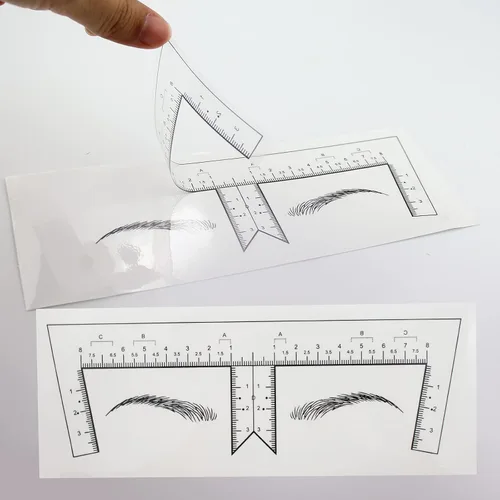 Miniatura 6 de Guapa 30pcs/pack Regla de cejas con forma de cejas desechable Microblading Ruler Pegatina Adhesiva Cejas Posicionamiento Herramienta de Medida