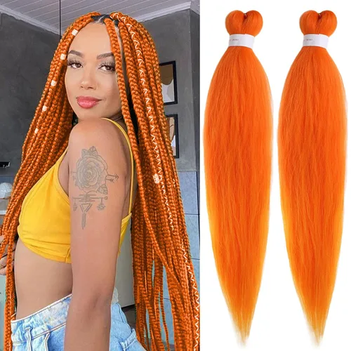 Miniatura 15 de Unionbeauty - Cabello trenzado preestirado de 16 pulgadas, 8 paquetes de cabello rubio trenzado con agua caliente, textura Yaki, trenzas