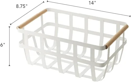Miniatura 8 de YAMAZAKI home 2507 - Cesta de almacenamiento, organizador de doble asa, tamaño único, color blanco