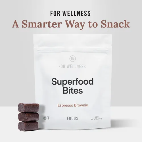 Miniatura 9 de For Wellness Superfood Bites Focus Snacks saludables para adultos y niños Bocadillo orgánico y saludable con nootrópicos para energía