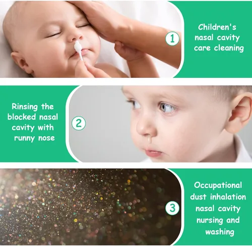 Miniatura 3 de Aolso Irrigador nasal para bebé, 2 jeringas nasales para bebé, jeringa irrigador nasal con pinzas y cepillo de limpieza, aspirador nasal para bebés