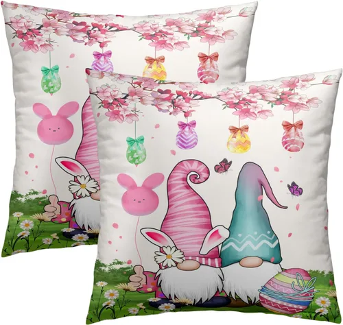 Miniatura 39 de Giwawa Juego de 2 fundas de almohada de calabaza otoñal de 16 x 16 pulgadas, fundas de cojín de algodón de madera de girasol para sofá, patio