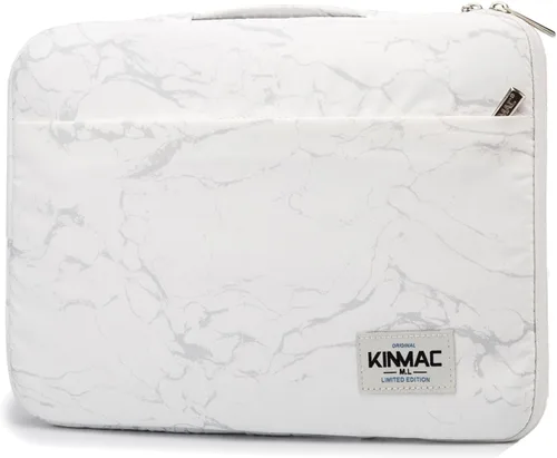 Kinmac - Bolso bandolera para laptop de 360 grados, blanco (White Marble)